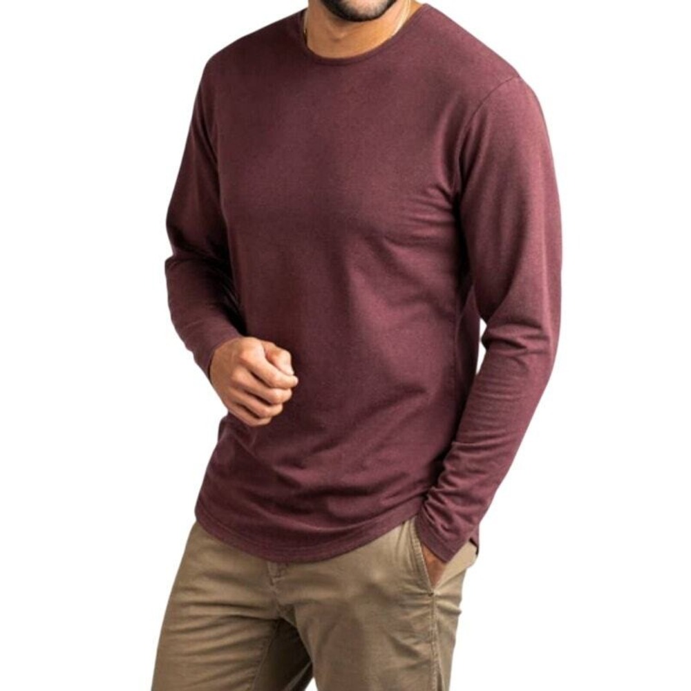 BYLT MEN'S SNOW WASH DROP CUT LONG SLEEVE TOP SIZE L